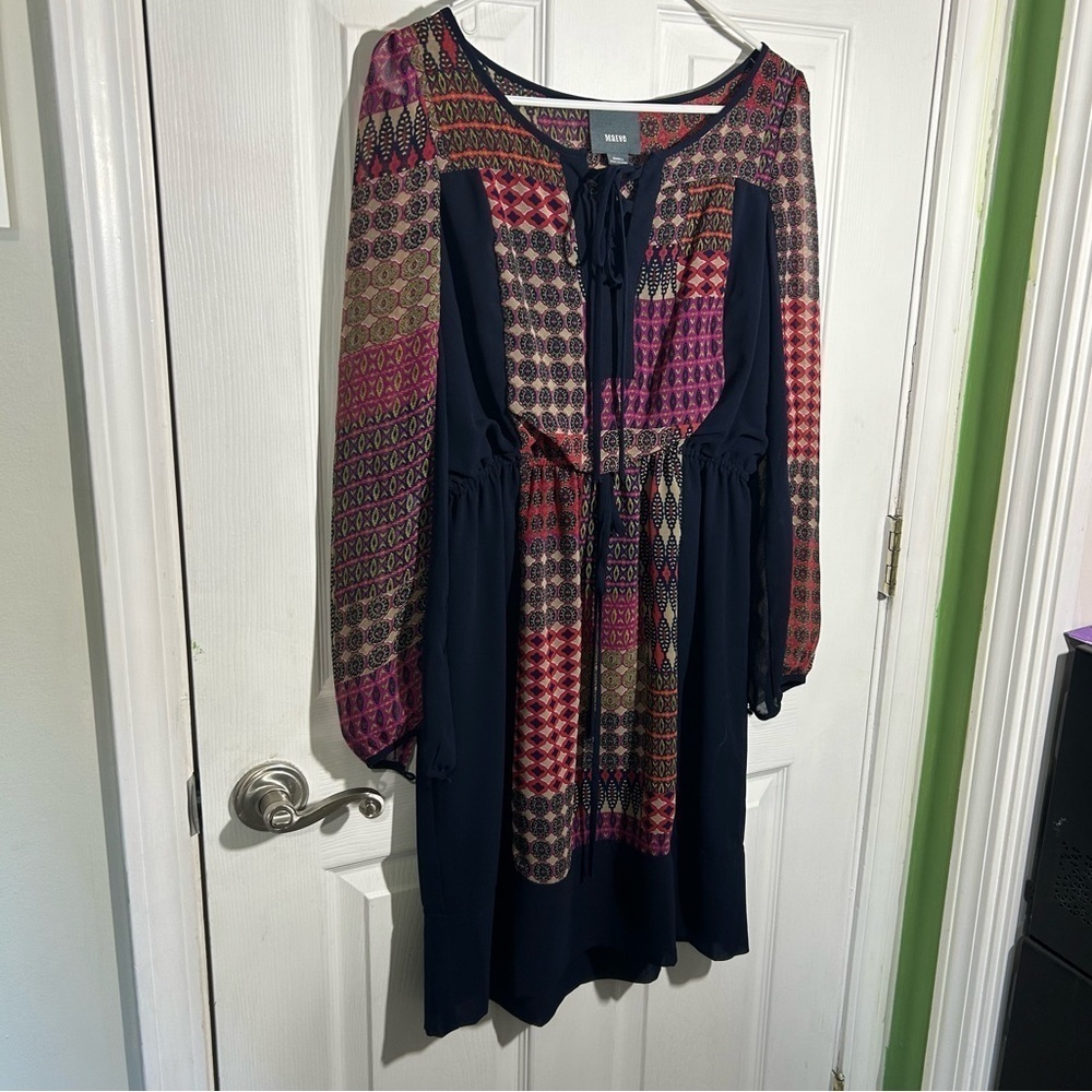 Maeve Anthropologie Rosalie Peasant Boho Chic Tie Waist Dress Size Small - Picture 2 of 15